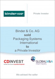 Binder Packaging Systems Unternehmensverkauf
