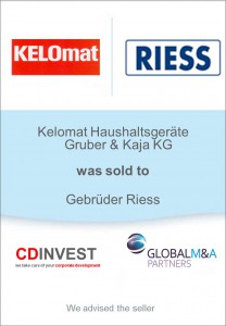 Kelomat Riess Unternehmensverkauf